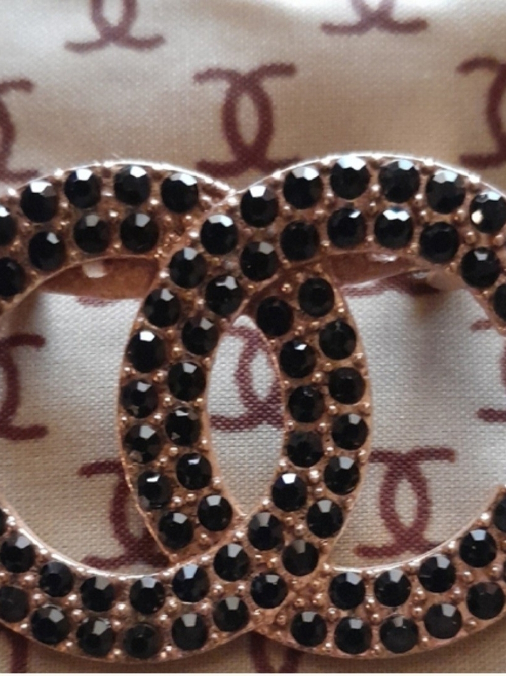 Brooch with Black Crystals